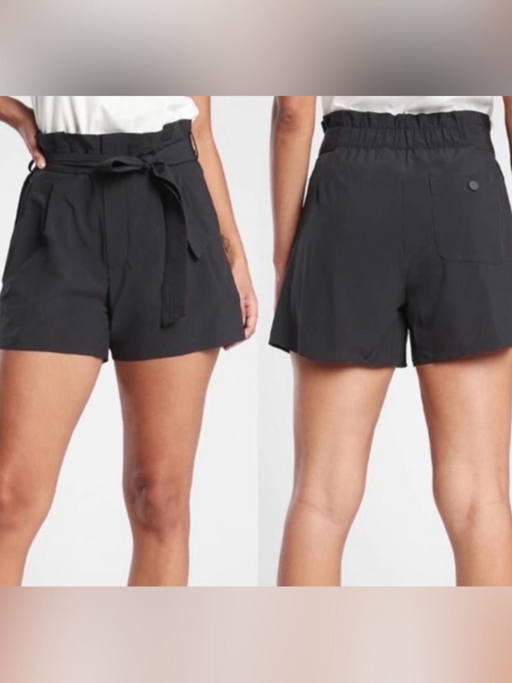 Athleta Skyline Tie High Rise Shorts in Arbor Olive